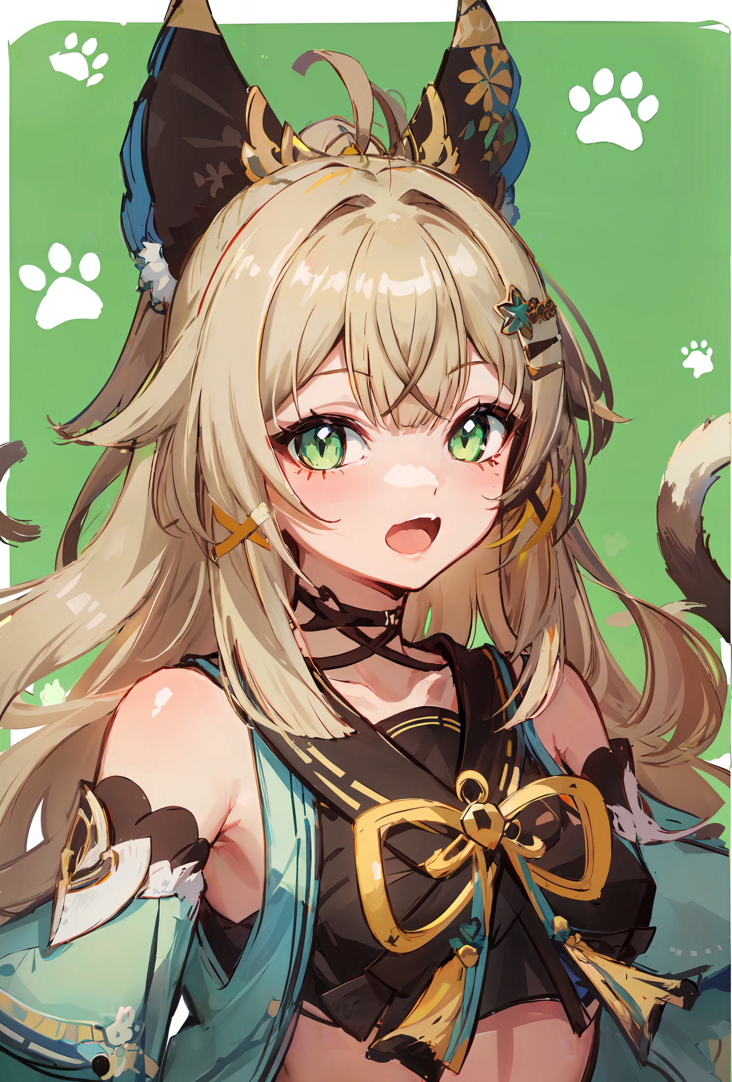 00001-509121596.0-masterpiece, best quality, 1girl, green eyes, official, two tails, paw,__lora_Genshin_Kirara_AP_v3_0.75_, simple background, upp.png